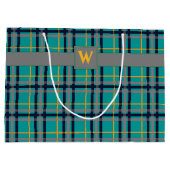 青とオレンジプレイド抱き枕 ラージペーパーバッグ (裏面)