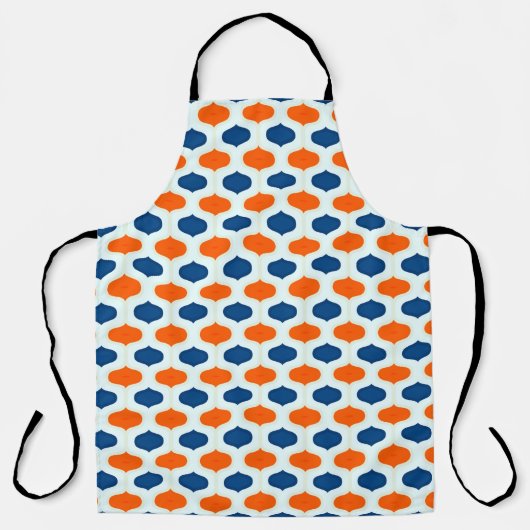 青とオレンジモダンの再生パターン エプロン (正面)
