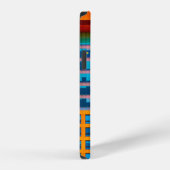 青とオレンジ色の建物 iPhoneケース (右側面)