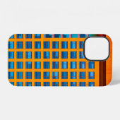 青とオレンジ色の建物 iPhoneケース (裏面横)