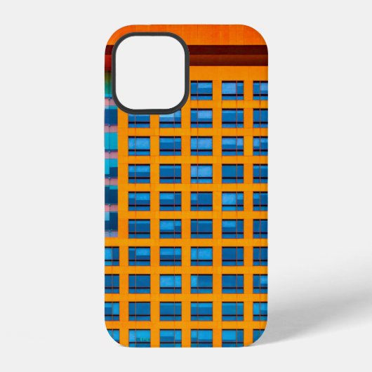 青とオレンジ色の建物 iPhoneケース (裏面)