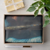 青とオレンジ色の悲しいジェスター 薄葉紙 (ギフト)