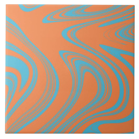 青とオレンジ タイル (正面)