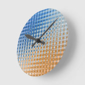 青とオレンジ  ラウンド壁時計 (傾斜)