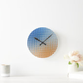 青とオレンジ  ラウンド壁時計 (ホーム)