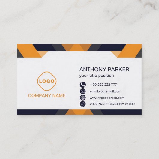 青とオレンジ 名刺 (裏面)