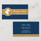 青とオークレーの獣医クリニックの犬のシルエット 名刺 (正面/裏面)