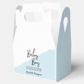 青とカスタム白の男の赤ちゃんシャワーフェイスボックス フェイバーボックス (オープン)