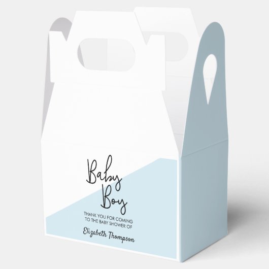 青とカスタム白の男の赤ちゃんシャワーフェイスボックス フェイバーボックス (オープン)