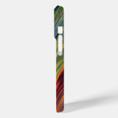 青とカラフルティール（緑がかった色）の波状デザイン Case-Mate iPhoneケース (裏面 / 左)