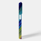 青とカラフルティール（緑がかった色）の波状デザイン Case-Mate iPhoneケース (裏面 / 右)