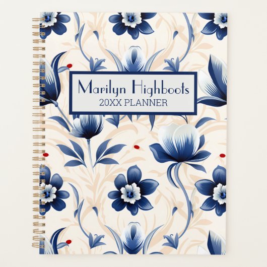 青とクリフランスのームインスパイア プランナー手帳 (正面)