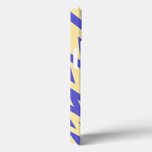 青とクリームのジグザグのシェブロンパターン Case-Mate iPhoneケース (裏面 / 右)