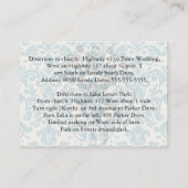 青とクリームのダマスクの華やかなパターン エンクロージャーカード (裏面)