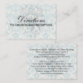 青とクリームのダマスクの華やかなパターン エンクロージャーカード (正面/裏面)