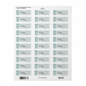 青とクリームのダマスクの華やかなパターン ラベル (フルシート)