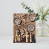 青とクリームの陶器のウンブリアのポスター ポストカード (スタンド正面)