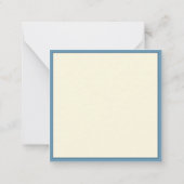 青とクリームウミガメのモノグラム ノートカード (裏面)