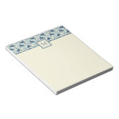 青とクリームウミガメのモノグラム ノートパッド (アングル)