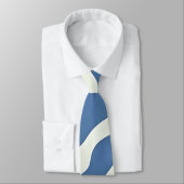 青とクリームモダン抽象芸術の波線パターン ネクタイ (タイ)