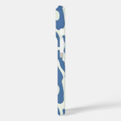 青とクリームモダン抽象芸術の波線パターン Case-Mate iPhoneケース (裏面 / 左)