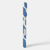 青とクリームモダン抽象芸術の波線パターン Case-Mate iPhoneケース (裏面 / 右)