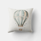 青とクリームヴィンテージ熱気球 クッション (裏面)