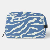 青とクリーム抽象芸術波線メイクアップバッグ ドップキット (裏面)