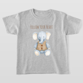 青とクリーム色の象 Tシャツ