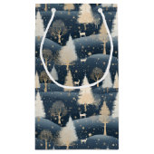 青とクリーム色の雪景色  スモールペーパーバッグ (裏面)