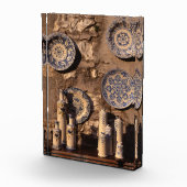 青とクリーム陶器のウンブリアのポスタープラーク フォトブロック (右)