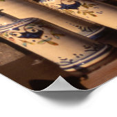 青とクリーム陶器のウンブリア ポスター (角)