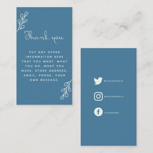 青とクリー感謝していムお前、ソーシャルリンクの囲い エンクロージャーカード (正面/裏面)