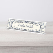 青とクレムトワール デスクネームプレート (正面)