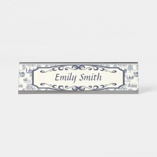 青とクレムトワール デスクネームプレート (正面)