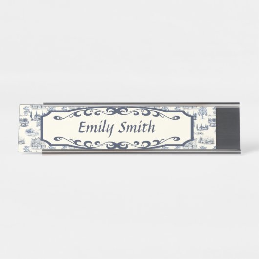 青とクレムトワール デスクネームプレート (正面)