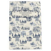 青とクレメトイレおめでとう ミディアムペーパーバッグ (正面)