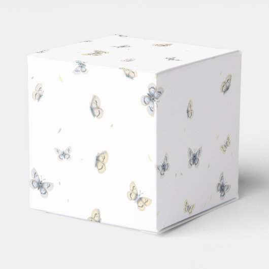 青とクレーム蝶ガーデン魅力的ファナメント フェイバーボックス (裏面サイド)