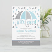青とグレーのギフトカードシャワー招待状 招待状 (スタンド正面)