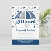 青とグレーのギフトカードシャワー招待状 招待状 (スタンド正面)