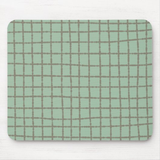 青とグレーのチェックパターモダンンとスタイリッシュ マウスパッド (正面)