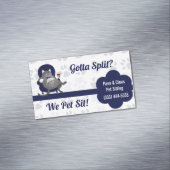 青とグレーのペットシッターは別れるのか?ポープリント マグネット名刺 (インサイチュ)