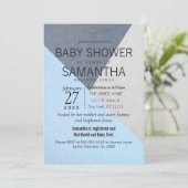 青とグレーの地理三角形ベビーシャワー招待状 招待状 (スタンド正面)