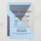 青とグレーの地理三角形ベビーシャワー招待状 招待状 (正面/裏面)