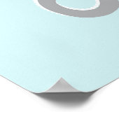 青とグレーの海の生き物 タコのベビー・ルーム・プリント ポスター (角)