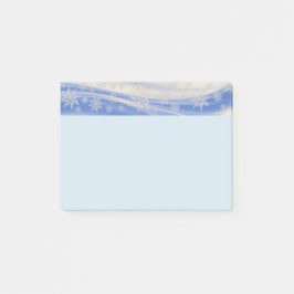 青とグレーの背景の雪の結晶 ポストイット