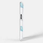 青とグレーの葉パターン Case-Mate iPhoneケース (裏面 / 右)