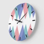 青とサンゴの三角形 ラージ壁時計 (傾斜)