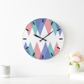 青とサンゴの三角形 ラージ壁時計 (ホーム)