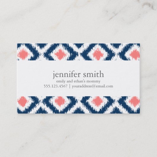 青とサンゴイカットパターン コーリングカード (正面)